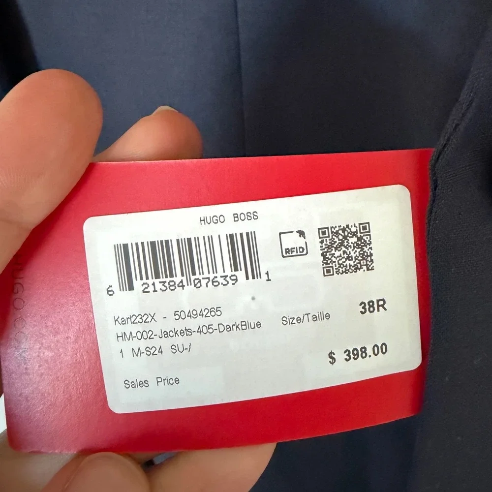Hugo Boss Karl232X Performance‎ Super-Flex Suit Jacket Dark Blue 38R NEW